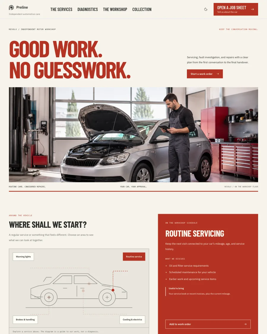 The Revolv demo in light mode