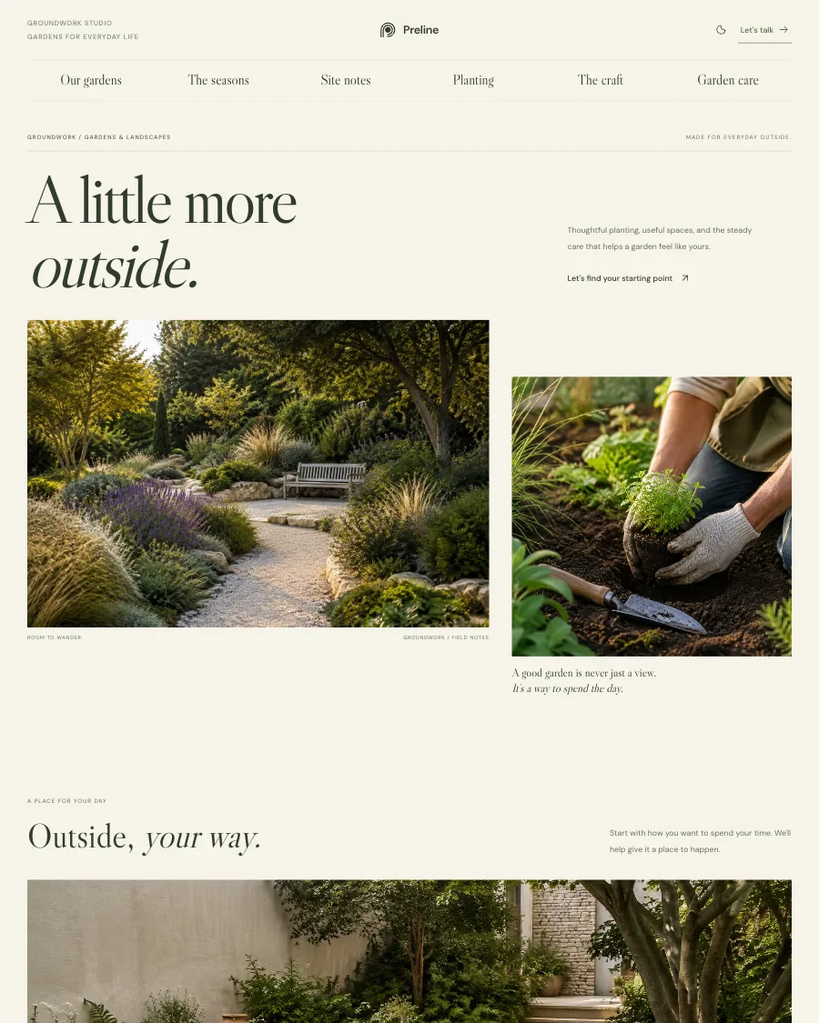 The Groundwork demo in light mode