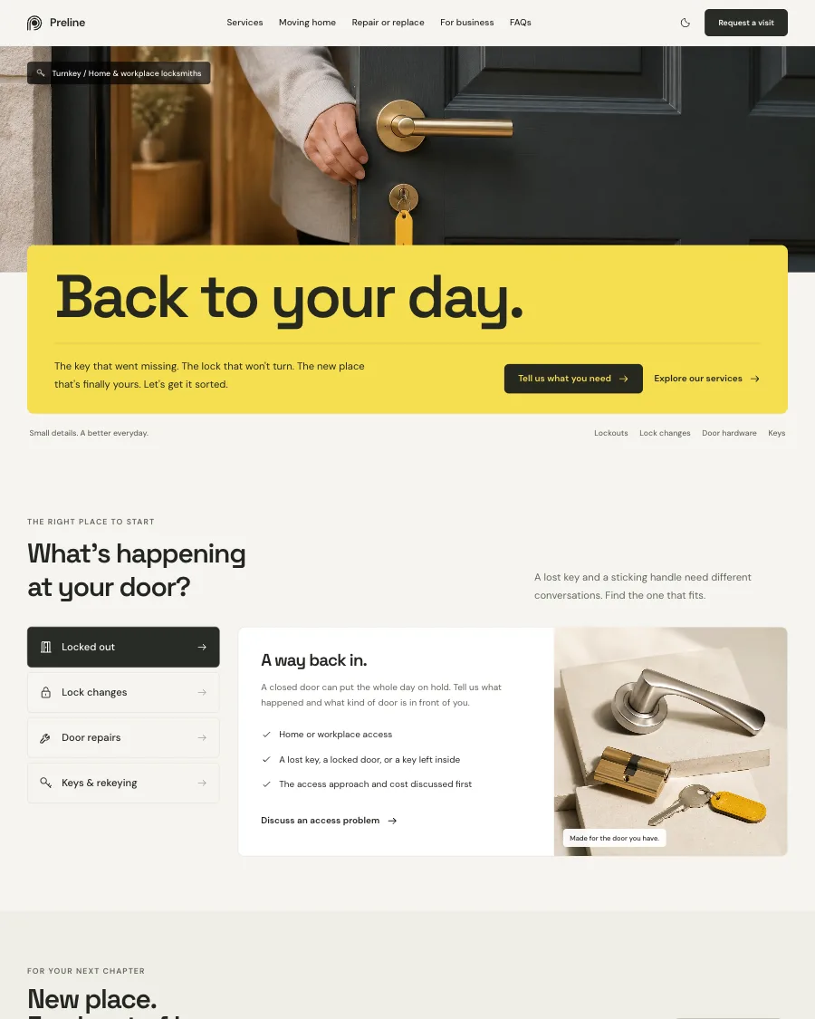 The Turnkey demo in light mode