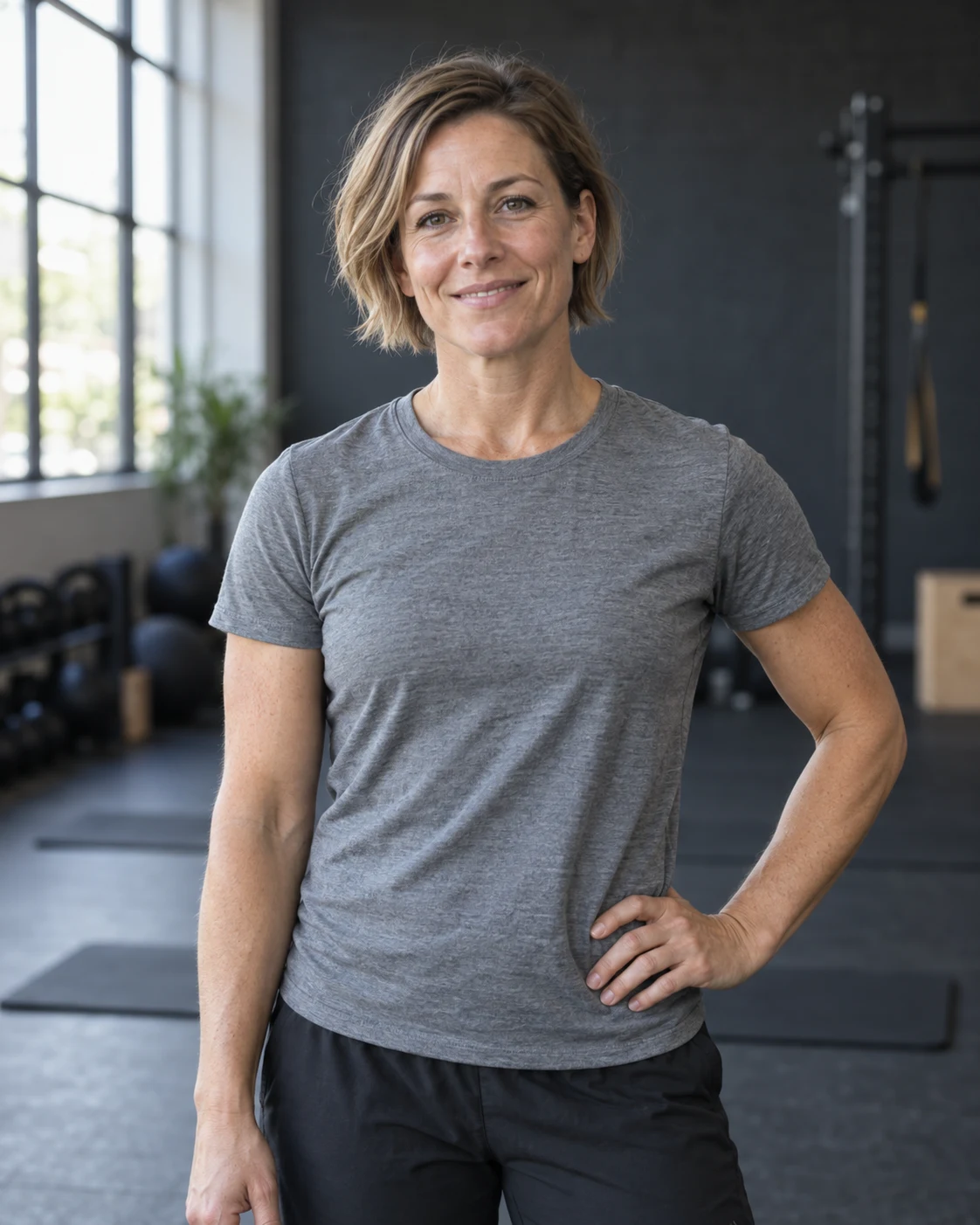 Nina Reed, fictional Setpoint coach, in the training studio