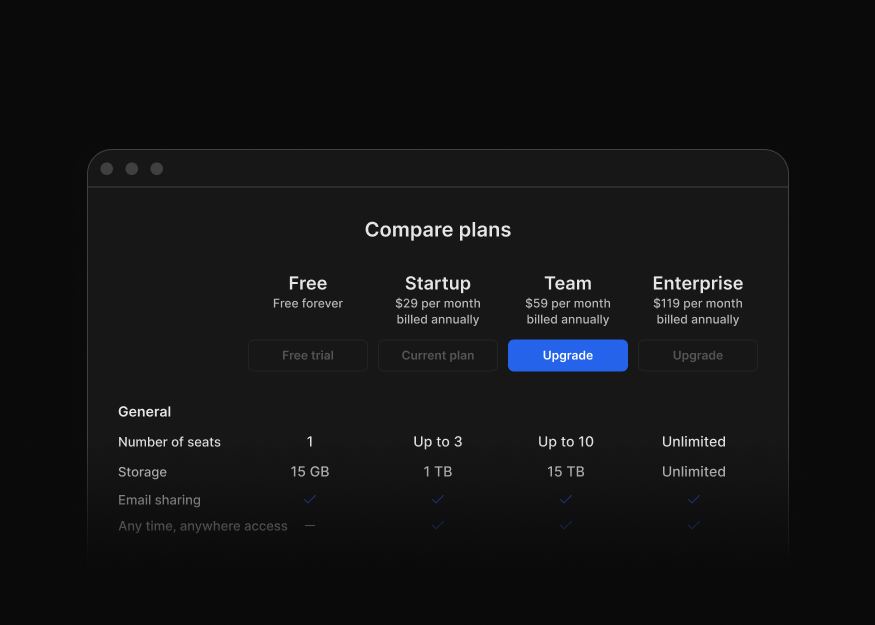 Pricing Tables