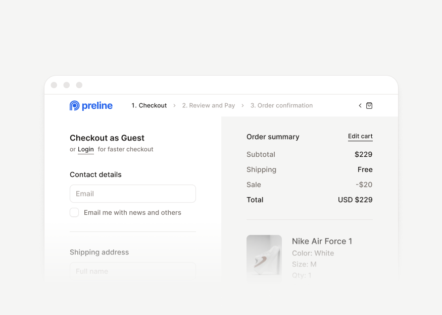 Checkout Flow Pages