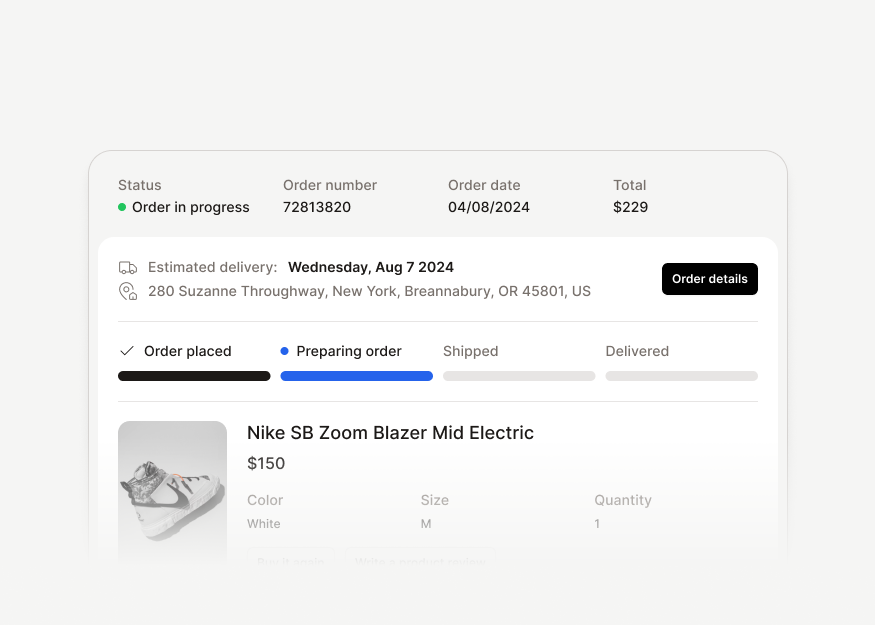 Order Tracking & Details